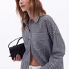 Oversize Shirt with Pocket OX-POPGOMSTRIPE